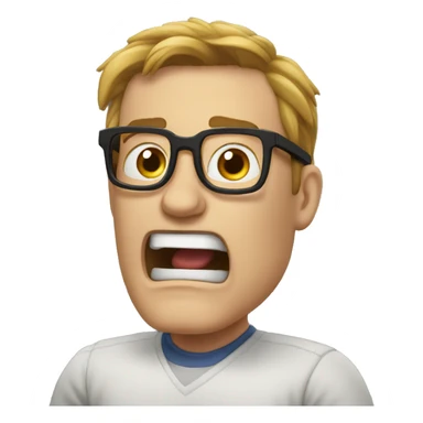 Angry nerd yelling at game sticker