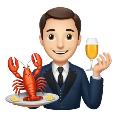 Alfred the butler from batman with a lobster claw sticker