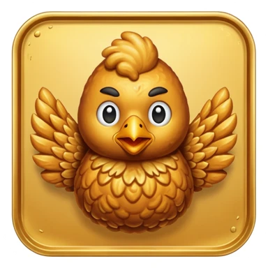 gold metal fried chicken sticker