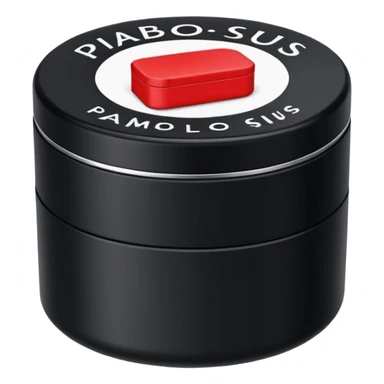 A swedish snus/lip pillow in the box black little box and write on them mini pablo (red) sticker