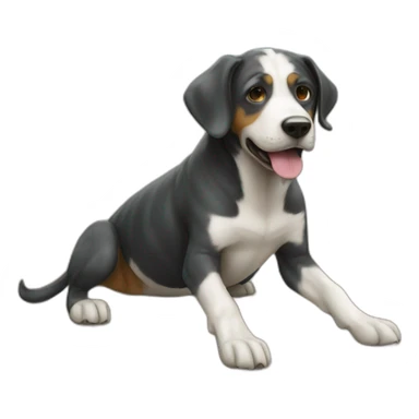 Un chien sur tortue sticker