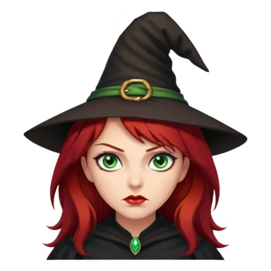 Dark blood Red haired witch. Green eyes annoyed. Sexy attitude. sticker