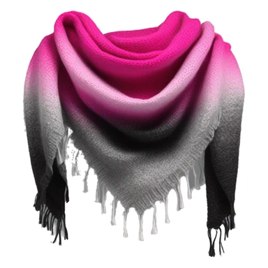 Realistic silver black and hot pink ombre winter scarf. sticker