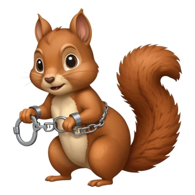 Squirrel in handcuffs mugshot sticker