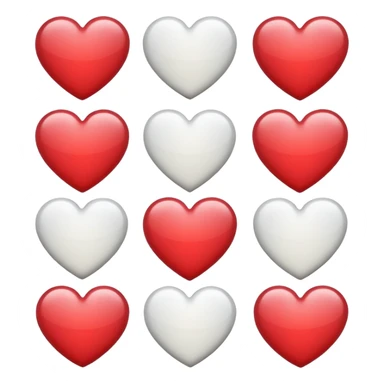 Hearts white one sticker