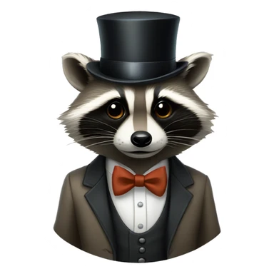 raccoon with bow tie and top hat and monocle  sticker