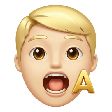 open mouth with letters A Б В coming out sticker