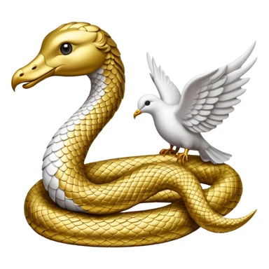 serpent and dove white and gold sticker