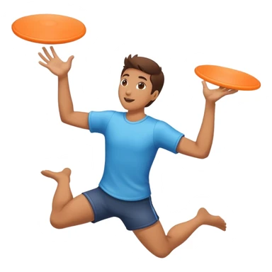 hands catching a flying frisbee, fun and dynamic sticker