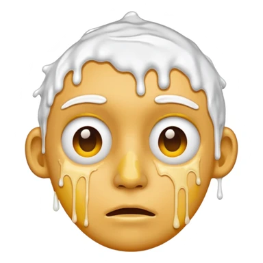 messy glue on face sticker