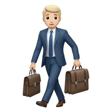 Man with portfolio heading to work. sticker