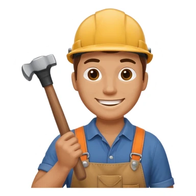 a handyman holding a hammer sticker