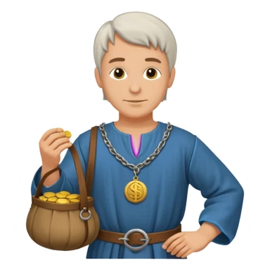 a white merchant in medieval time  sticker