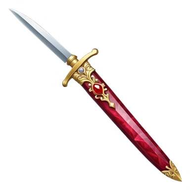 An ornate knife with a blade made of ruby sticker