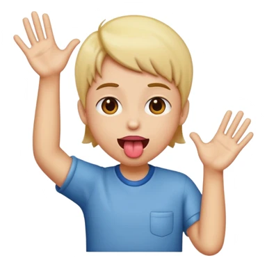 Hands on the side with someone’s tongue out sticker