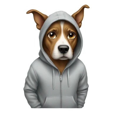 Dog wearing a hoody sticker