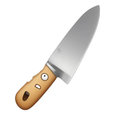 happy smiling kitchen knife sticker