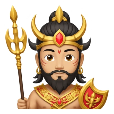 chinese god with Poseidon trident sticker