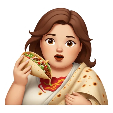Fat lady eating chipotle  sticker