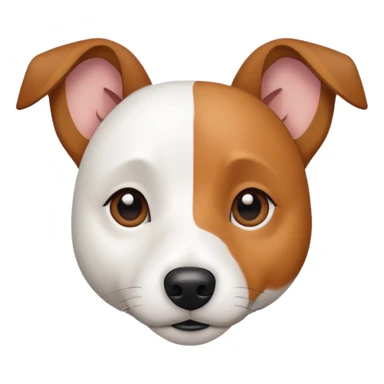 a fully white jack russell the size of a kelpie with light brown ears and a light brown patch on one eye sticker