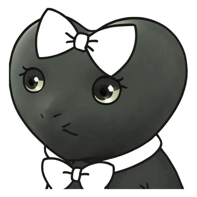 Corazón negro con lazo blanco sticker