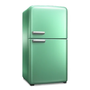 Realistic metallic mint green fridge isolated. sticker