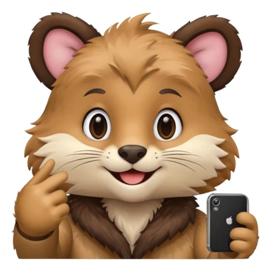 animal taking selfie sticker