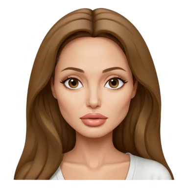 Angelina jolie , fashion model Beautiful woman model adult   large breasts  with close set eyes tan skin, full lips  long hair model white  top   sticker