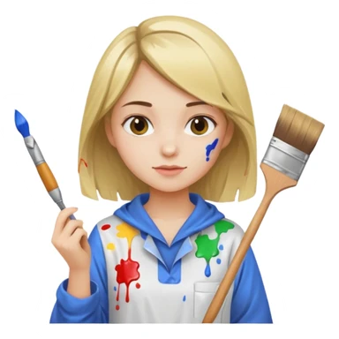 girl painter sticker