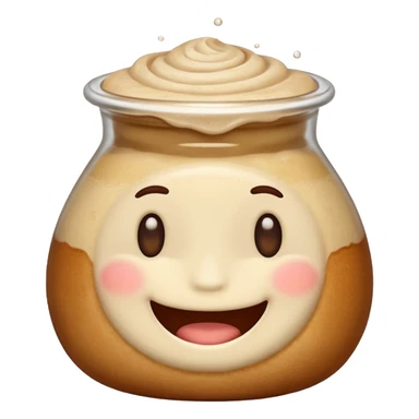 Sourdough starter emoji with face sticker