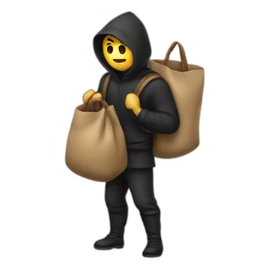 The thief with a bag on his back sticker