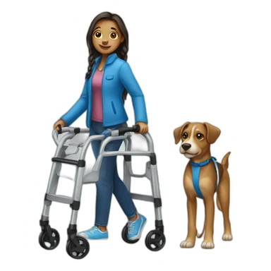 Girl-tolder-with-a-blue-walker sticker