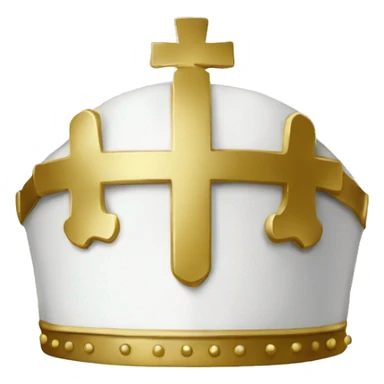 White Mitre with a golden cross for a Bishop sticker