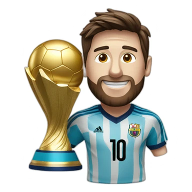 messi world cup football trophy sticker