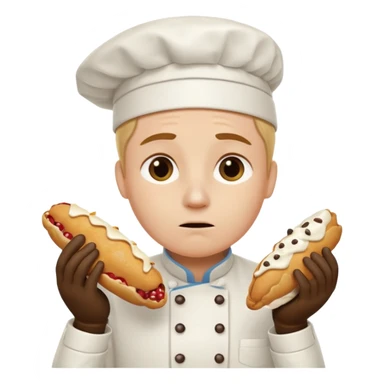 SAD SAD crying overworked pastry chef with cannoli sticker