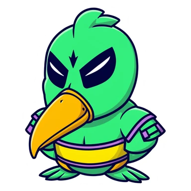 Louisiana themed luchador mask with pelican and bayou design sticker