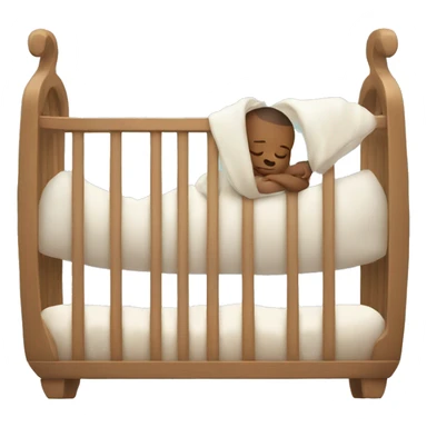 Baby sleeping in a giant crib sticker