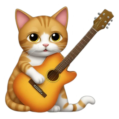 Cat with guitar sticker