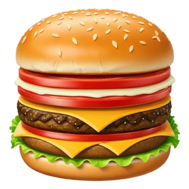 cheeseburger with ketchup, onion, tomato, lettuce, and mayo sticker