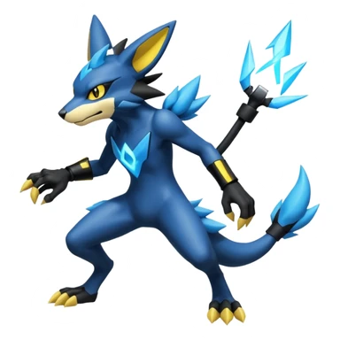 Lucario-Luxray-Fakémon-hybrid-creature (full body)  sticker