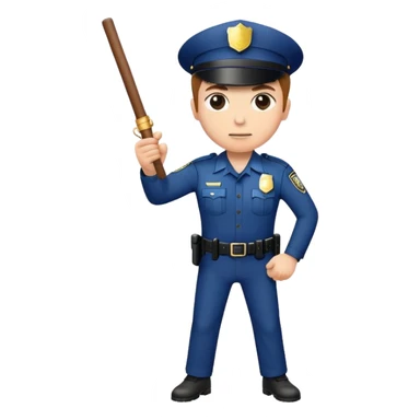 Policía golpeando con un baston sticker