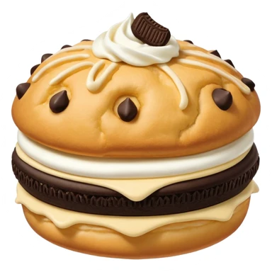 oreo cookie topping cream puff, simplified, clear, emoji-like, no faces sticker