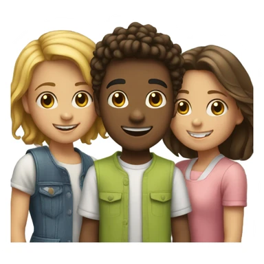 One boy two girl best friend  sticker