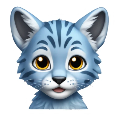 A blue lynx cub full body sticker