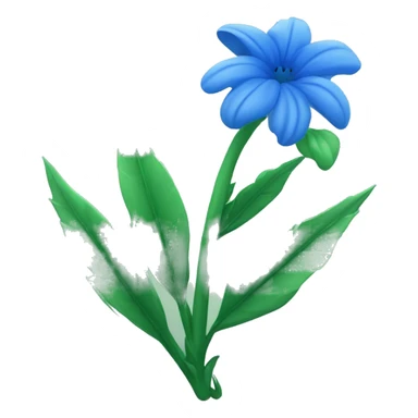 una flor azul con espinas y tallos verdes sticker