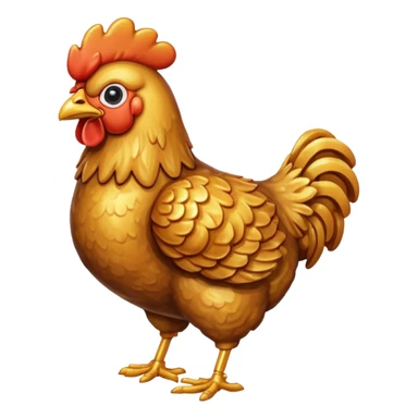 gold metal fried chicken sticker