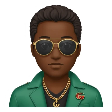 Gucci shades on black man sticker
