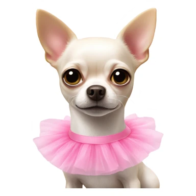 White chihuahua wearing a pink tutu sticker