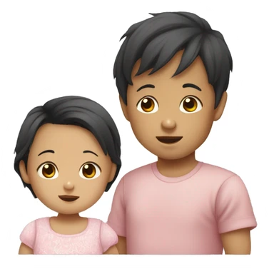 Asian babyBig brother and baby litte sister sticker