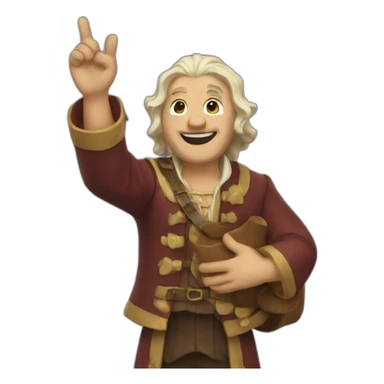 a bard waving his hand sticker
